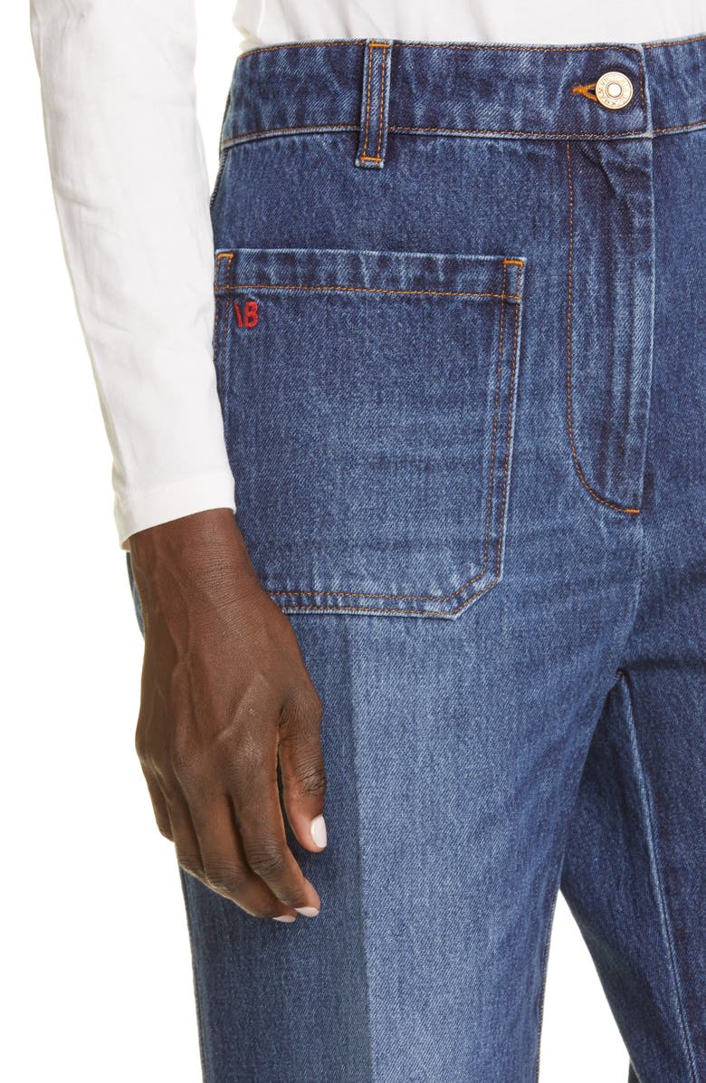 Victoria Beckham Alina Flare Leg Jeans, Alternate, color, 