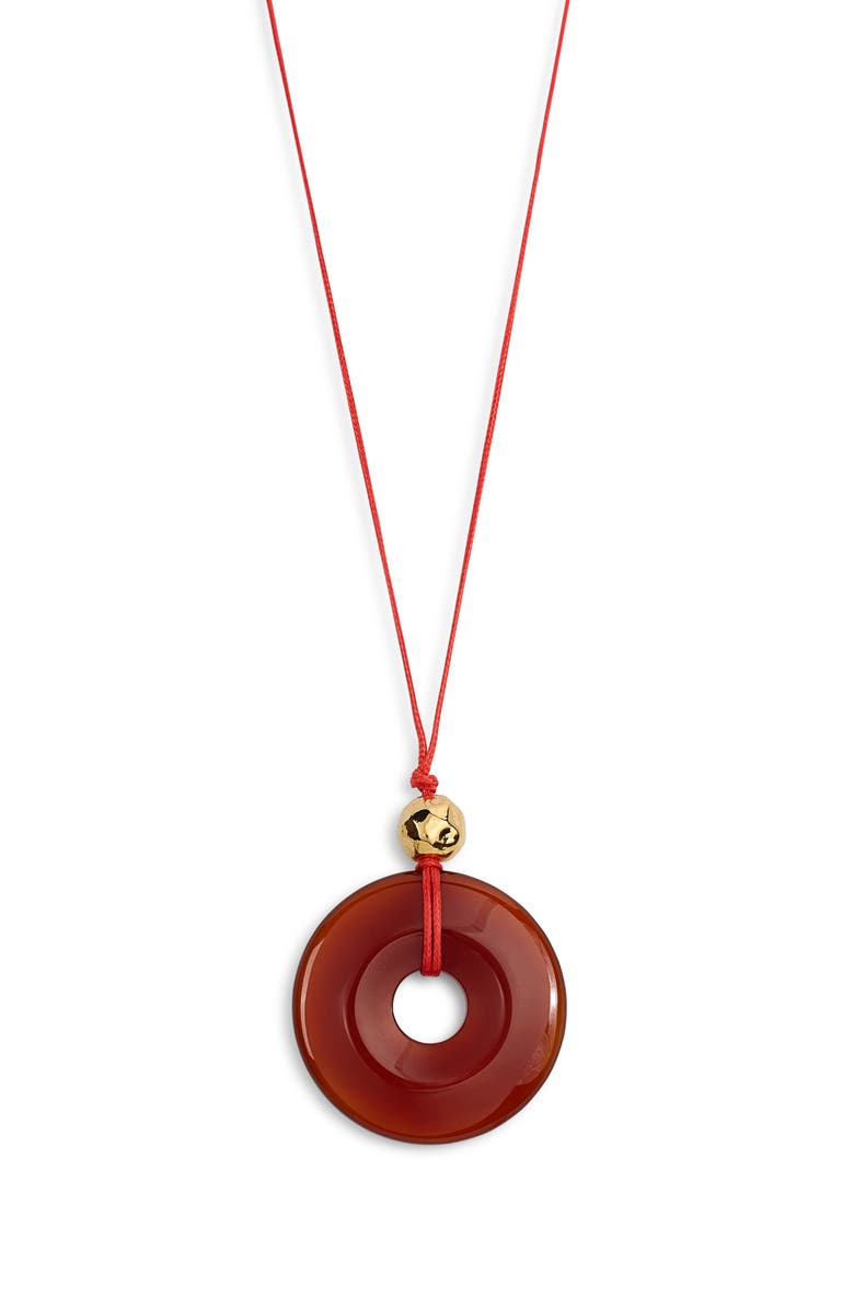 FRASIER STERLING Angel Fish Cord Pendant Necklace, Main, color, Red