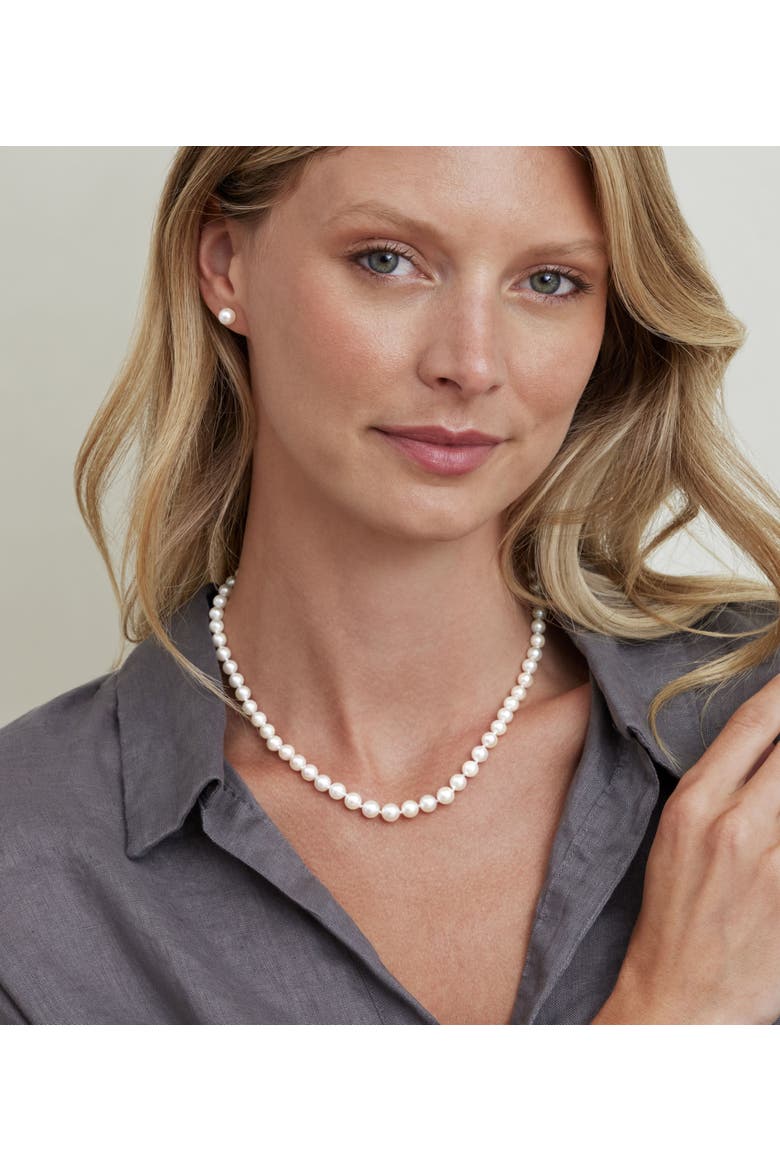 5.0-7.0mm Japanese Akoya White Graduated Pearl Necklace, Alternate, color, Sterling Silver Clasp