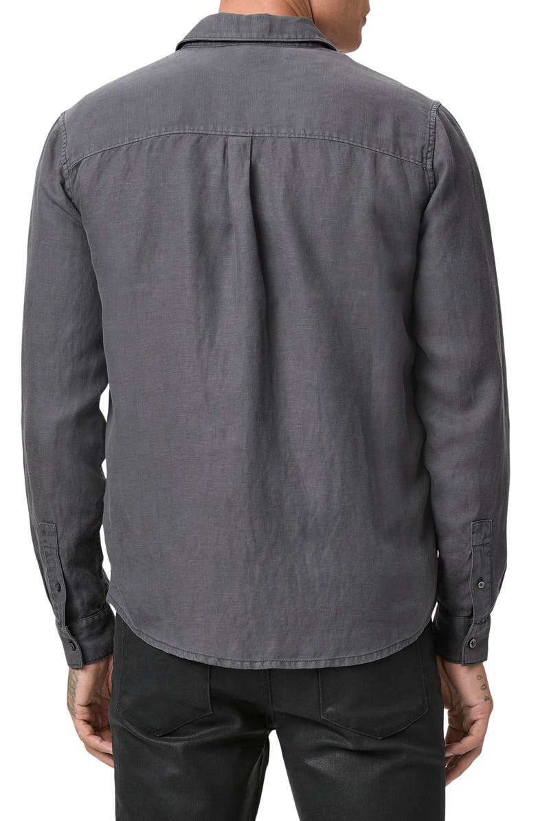 PAIGE Peters Linen Blend Button-Up Shirt, Alternate, color, Vintage Weathered Blue