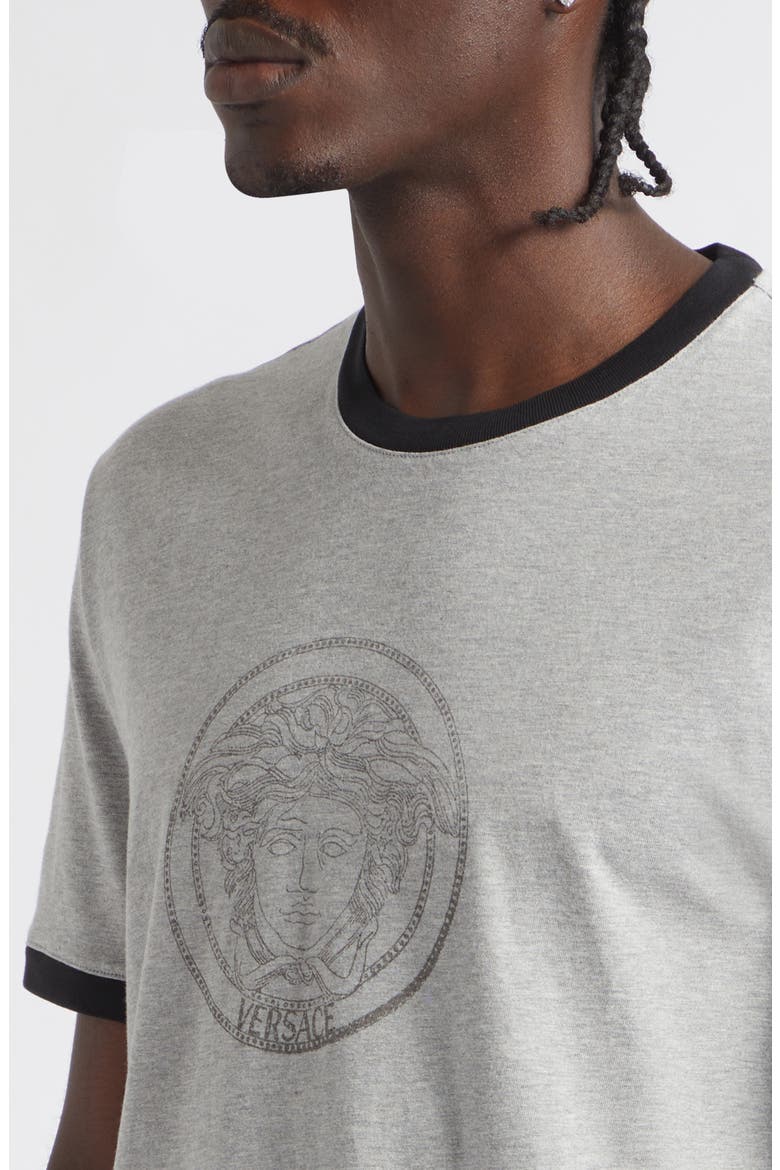 Medusa Logo Ringer Graphic T-Shirt, Alternate, color, LIGHT GREY