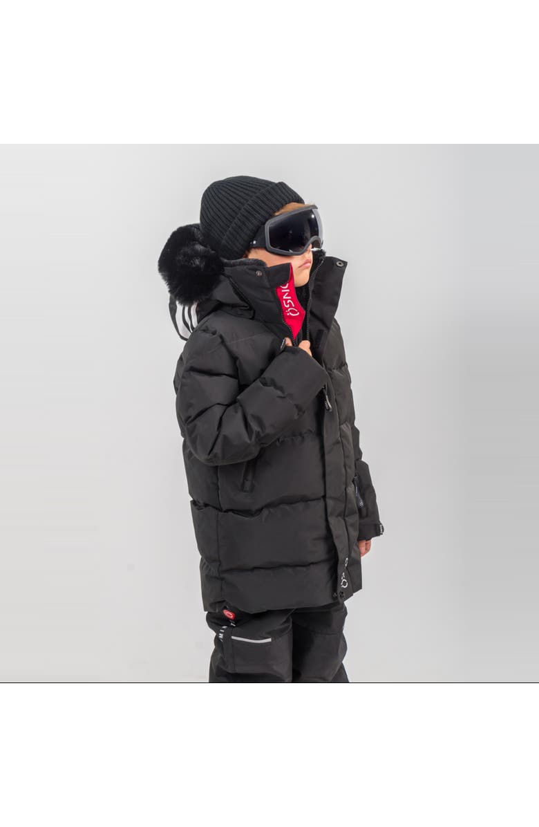 ÖSNO Rafa Luxury Snowsuit Jacket and Snowpant, Main, color, Black Fur
