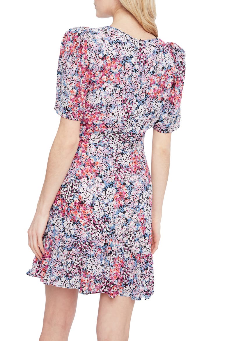 Krislyn Floral Silk Minidress, Alternate, color, DAHLIA DITSY