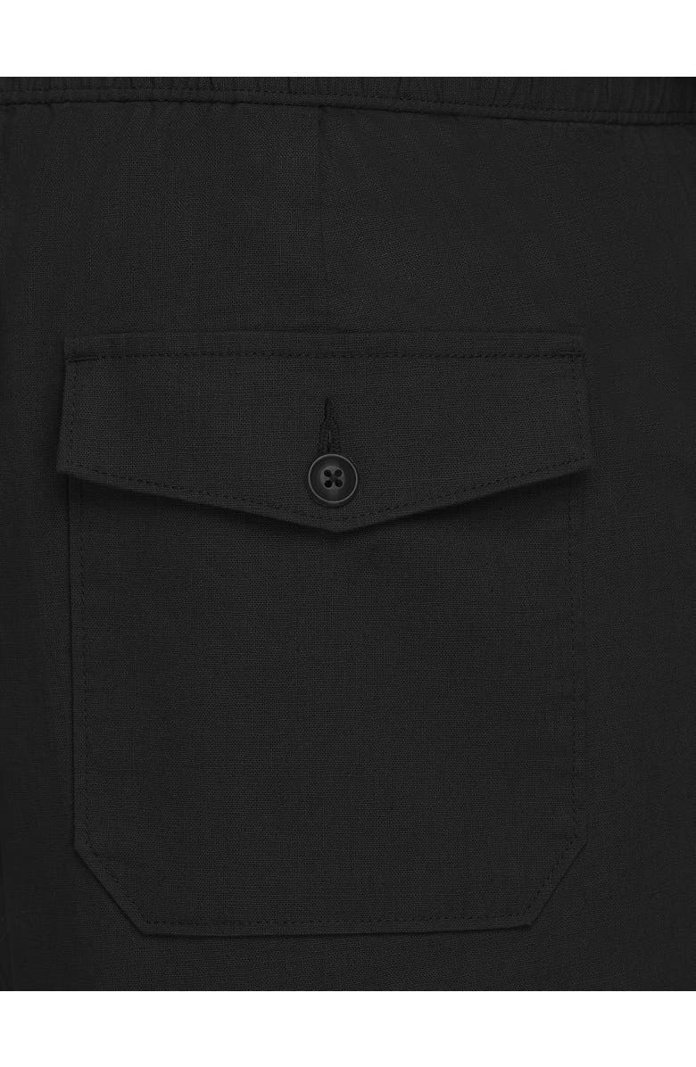 Oak Hill by DXL Big & Tall Linen-Blend Drawstring Shorts, Alternate, color, Black