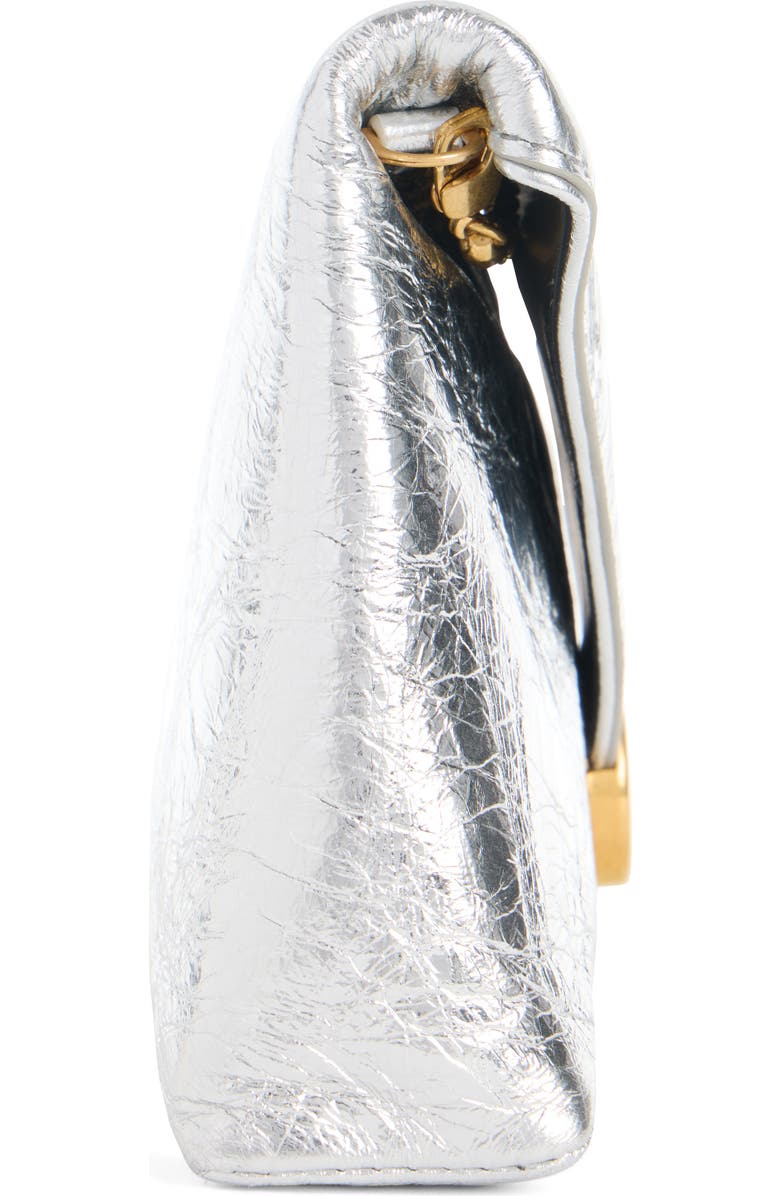 Dries Van Noten Metallic Leather Envelope Clutch, Alternate, color, Silver 952