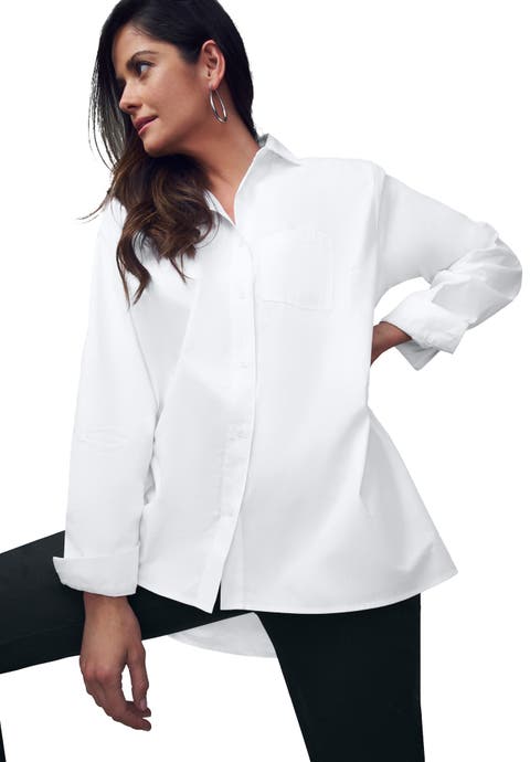 Wrinkle-Free Stretch Cotton Oversized Shirt