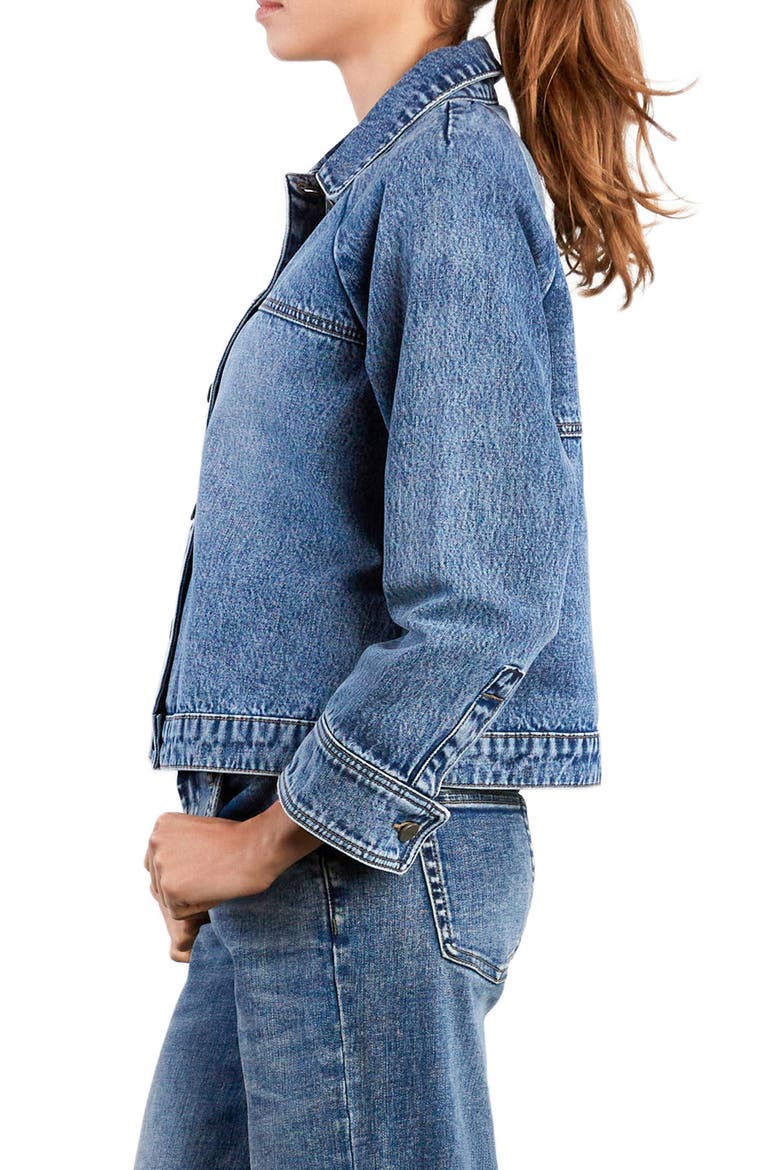 Boxy Denim Jacket, Alternate, color, MOONSTONE BLUE