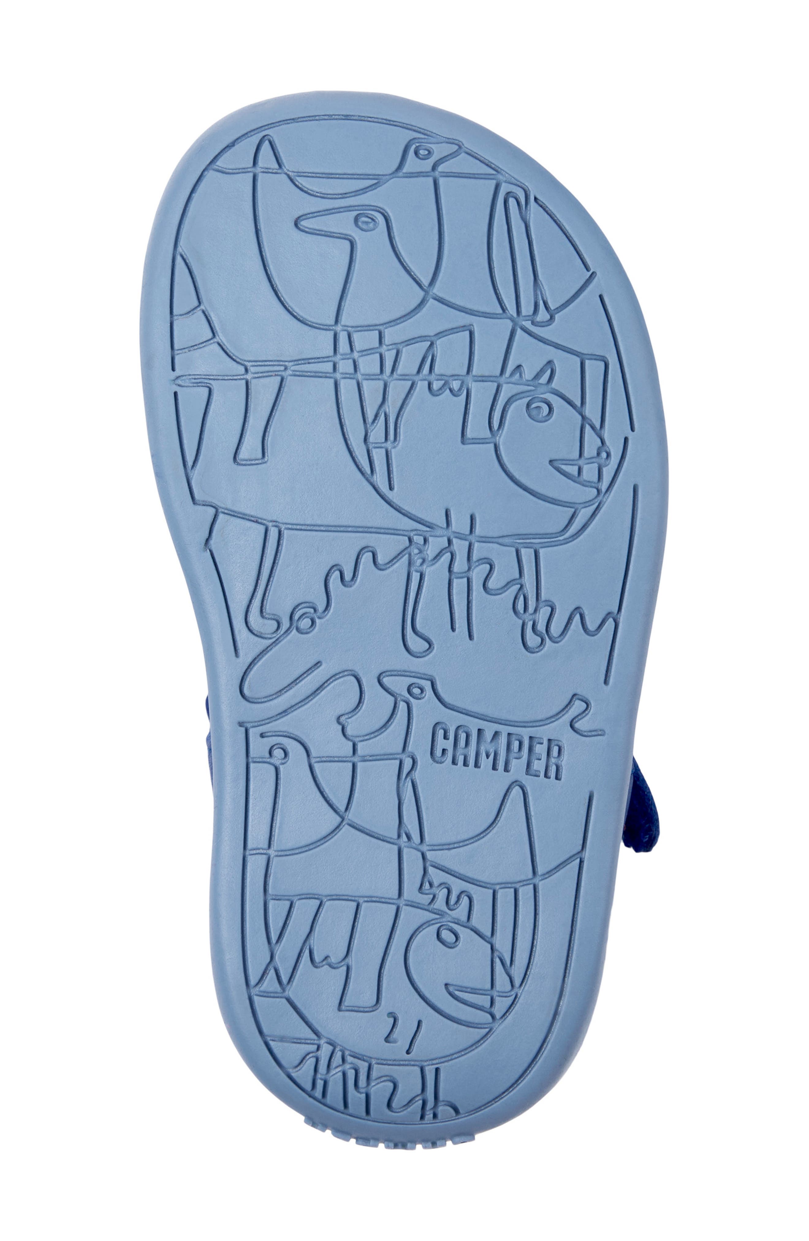 Camper Kids' Ankle Strap Leather Sandal, Alternate, color, Multi - Blue