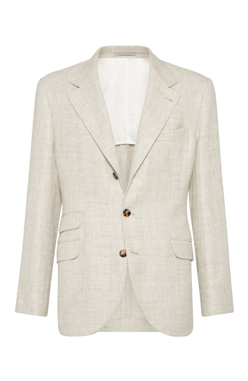 Brunello Cucinelli Linen-wool-silk Single-breasted Blazer In Yuta