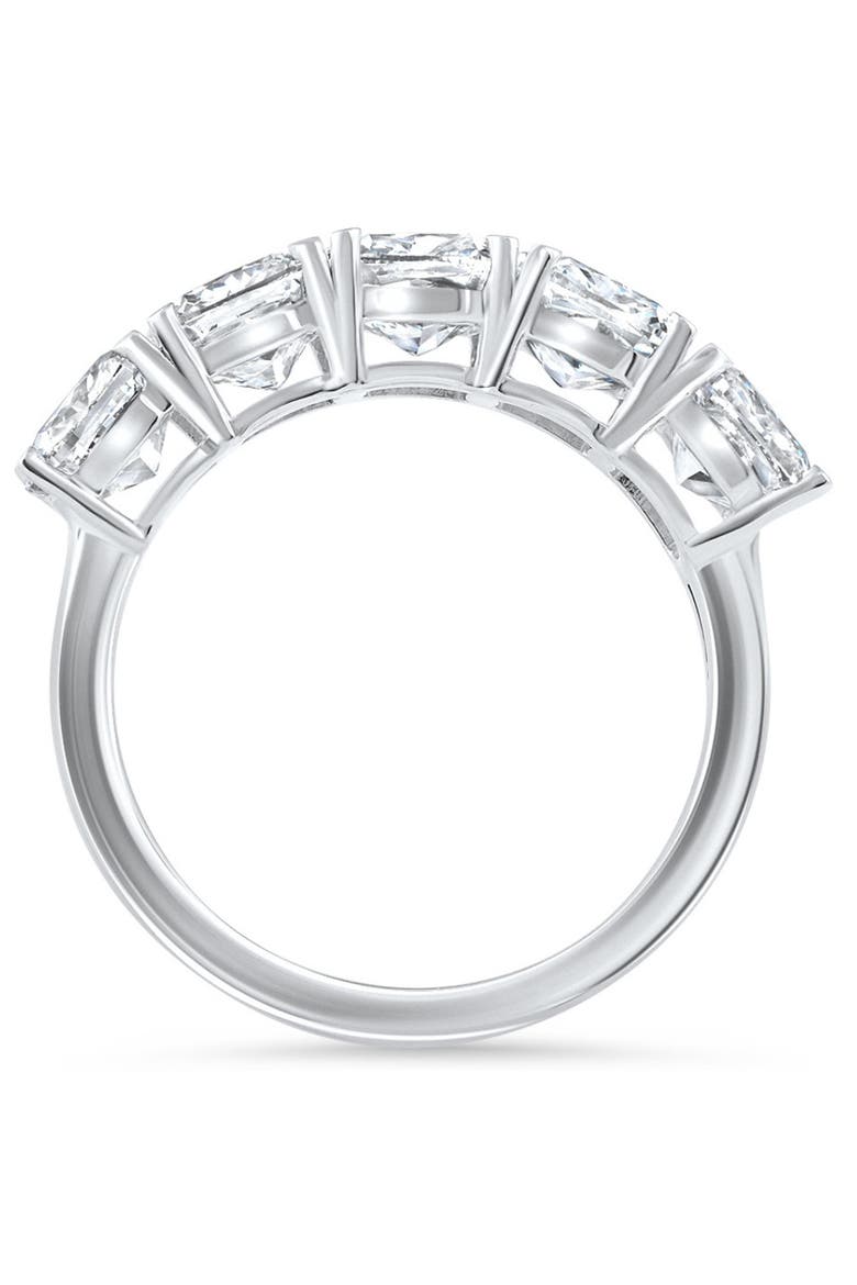 5 1/4Ct Cushion Cut 5-Stone Diamond Wedding Anniversary Ring 14k Gold Lab Grown, Alternate, color, 14k White Gold