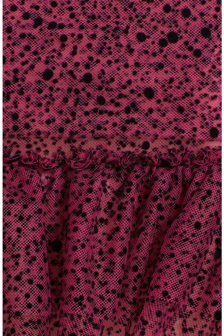 Ruffle Knot Off the Shoulder Tulle Top, Alternate, color, ULTRA PINK