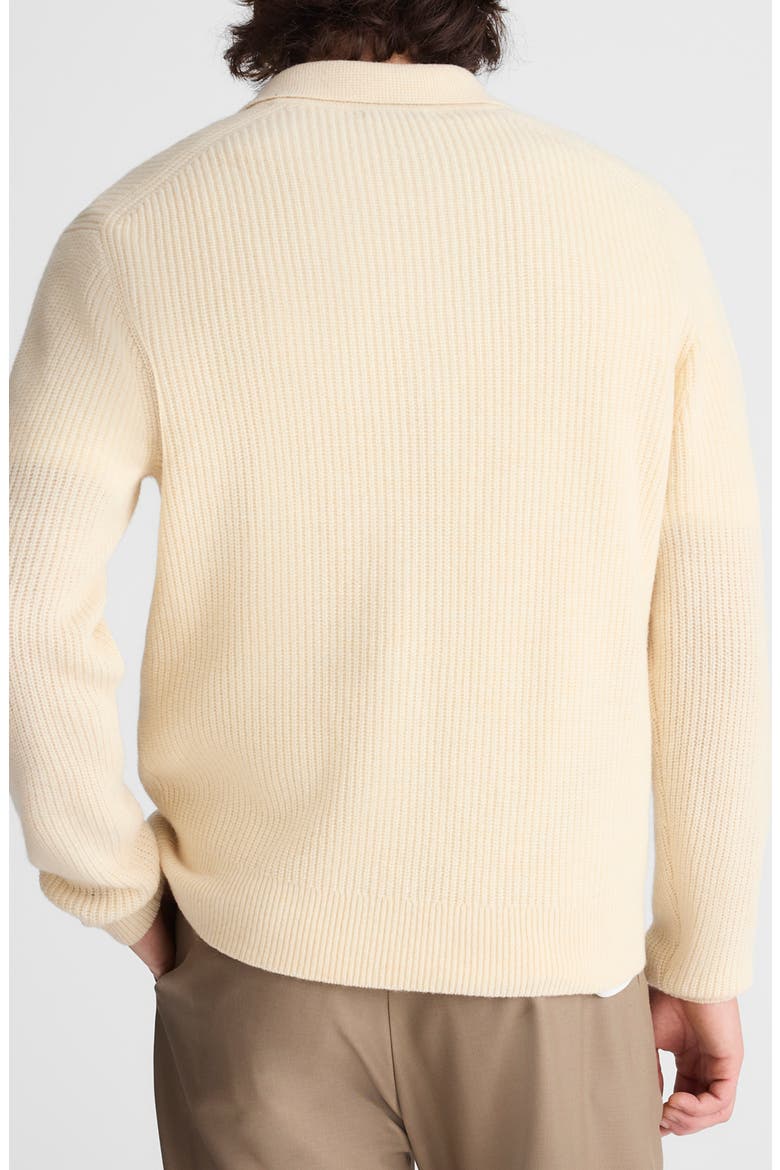 Johnny Collar Heritage Merino Wool Sweater, Alternate, color, BISCUIT