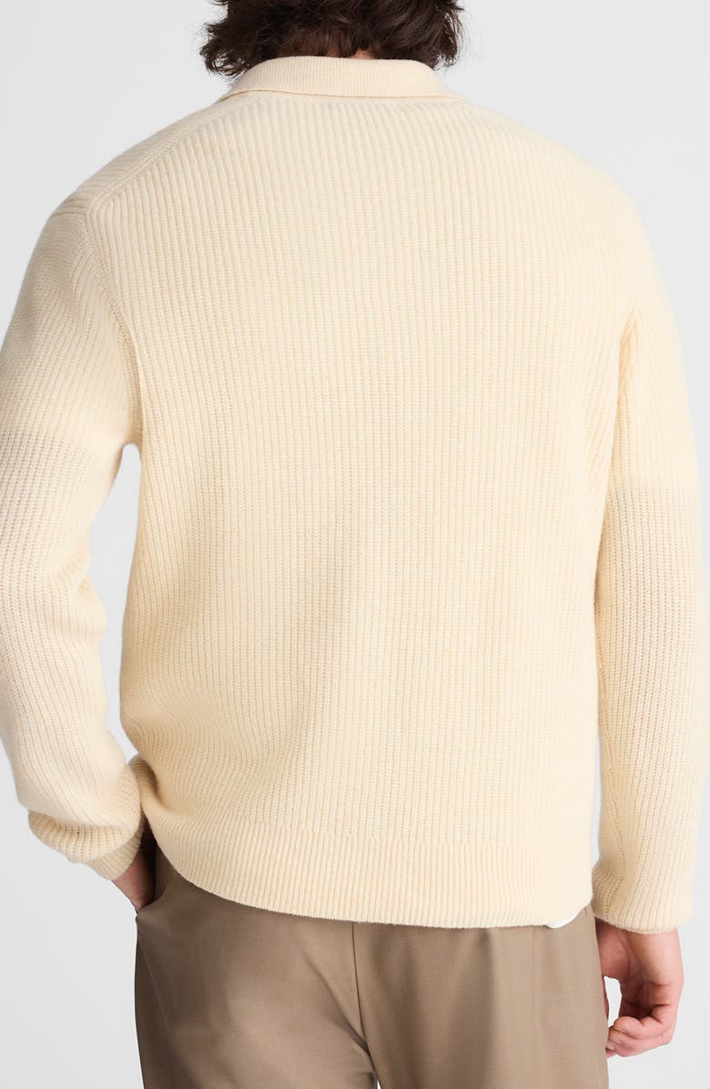 Madewell Johnny Collar Heritage Merino Wool Sweater, Alternate, color, Biscuit