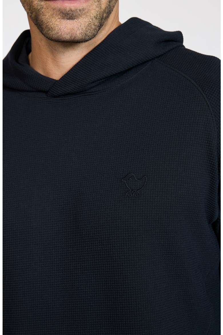 Waffle Knit Hoodie, Alternate, color, BLACK