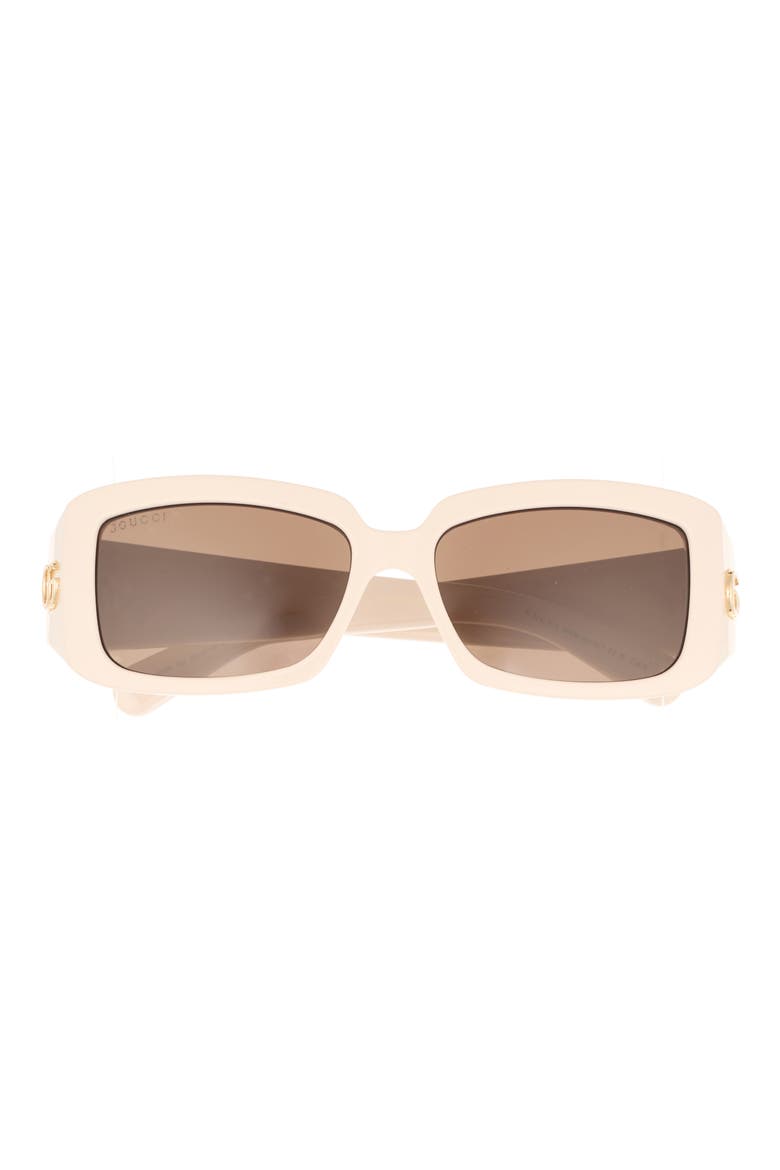 54mm Core Rectangular Sunglasses, Main, color, IVORY IVORY BROWN