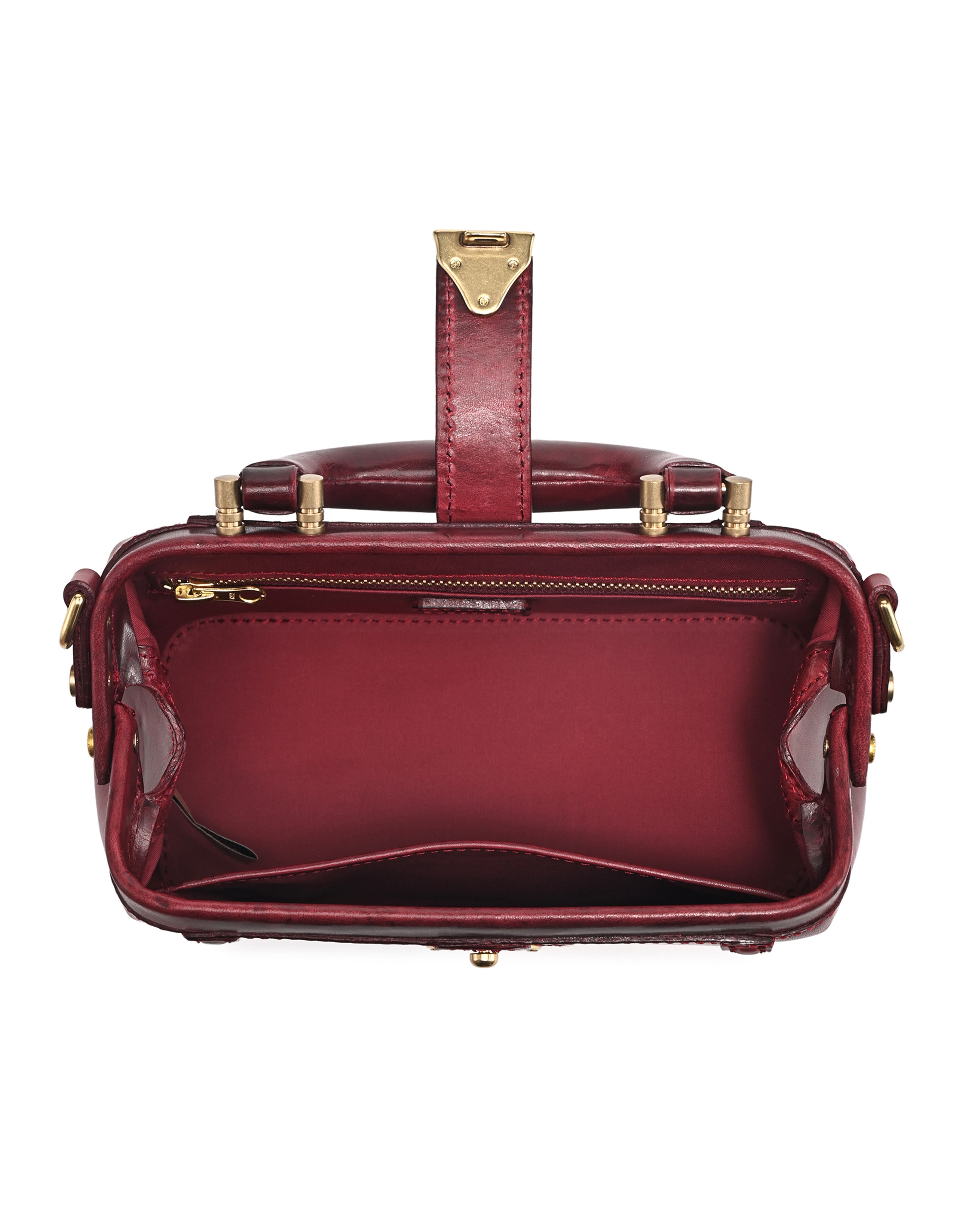Azalea Genuine Leather Mini Doctor Satchel, Alternate, color, Maroon