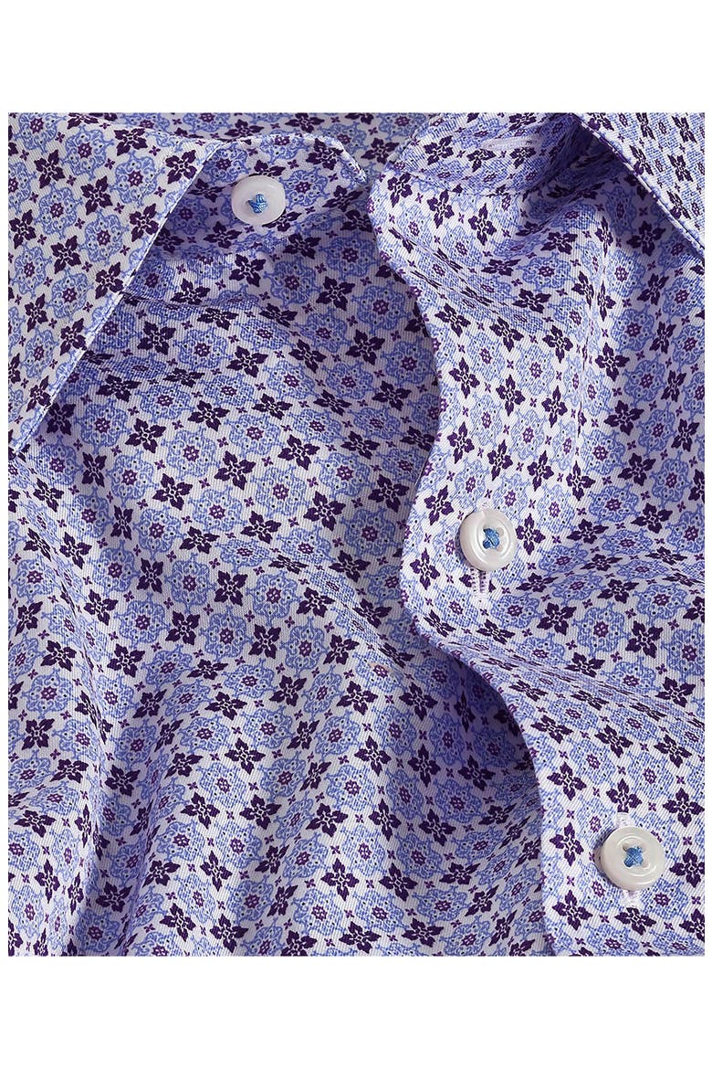 Geometric Print Sport Shirt, Alternate, color, WHITE/ PURPLE