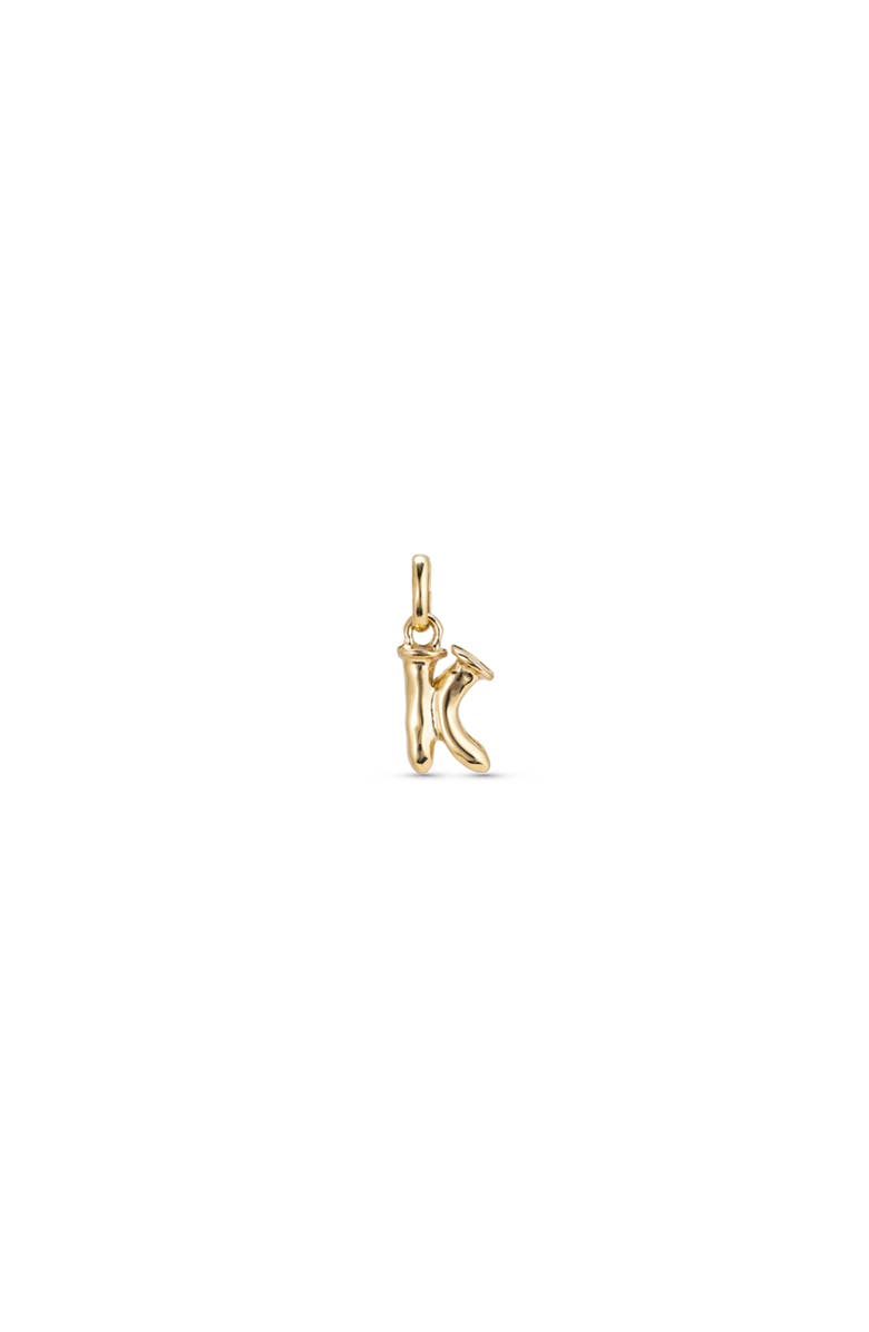 UNODE50 18K Gold-Plated Letter K Charm, Main, color, Metallic Gold