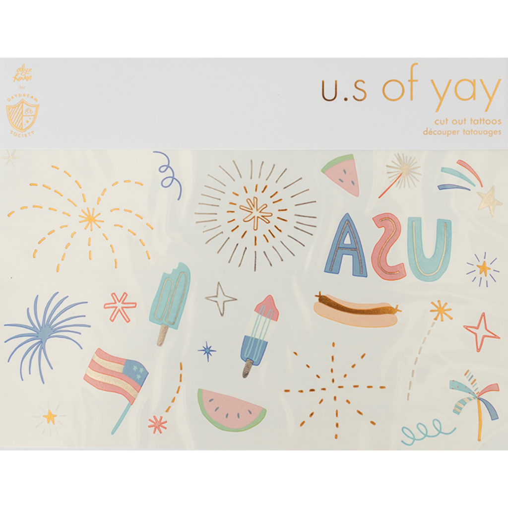 Daydream Society U.s. Of Yay Temporary Tattoo Sheet