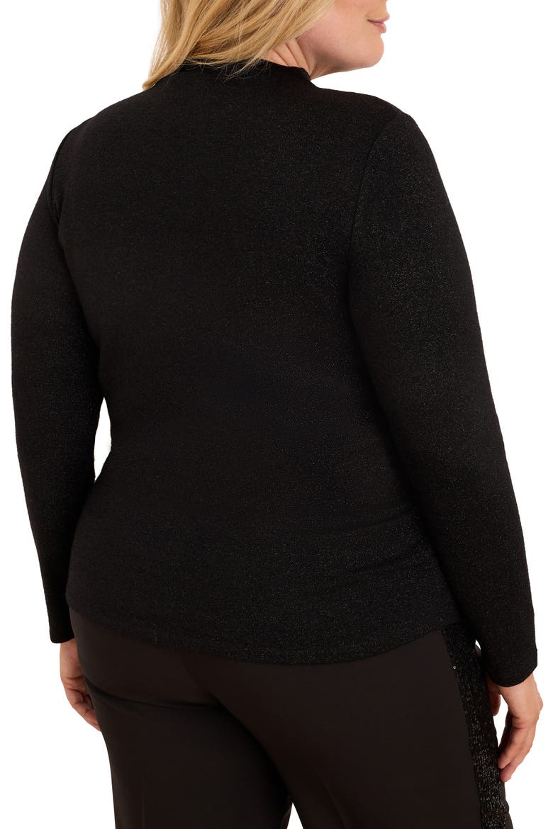 Everyday Sparkle Ruched Funnel Neck Top, Alternate, color, BLACK ONYX