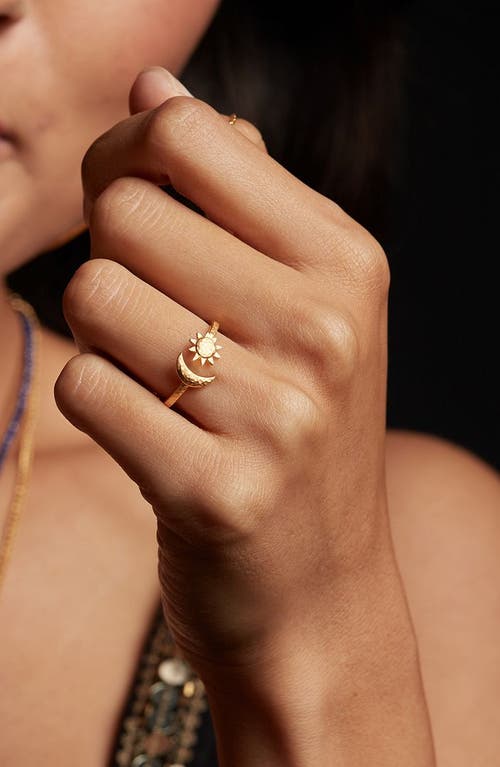 Satya Jewelry Illuminated Spirit Moon Sun Adjustable Ring In Gold