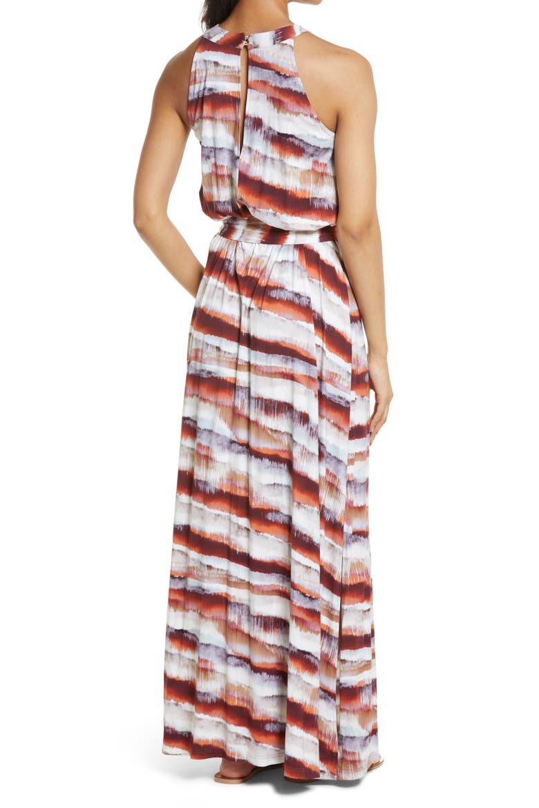 Halter Maxi Dress, Alternate, color, LANGOUSTINO