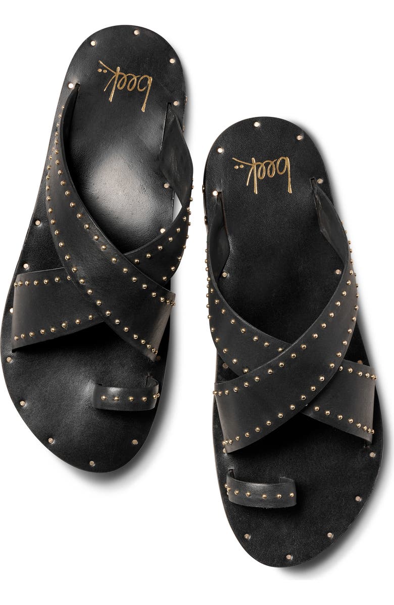 Beek Curlew Studded Crossover Strap Slide Sandal, Alternate, color,