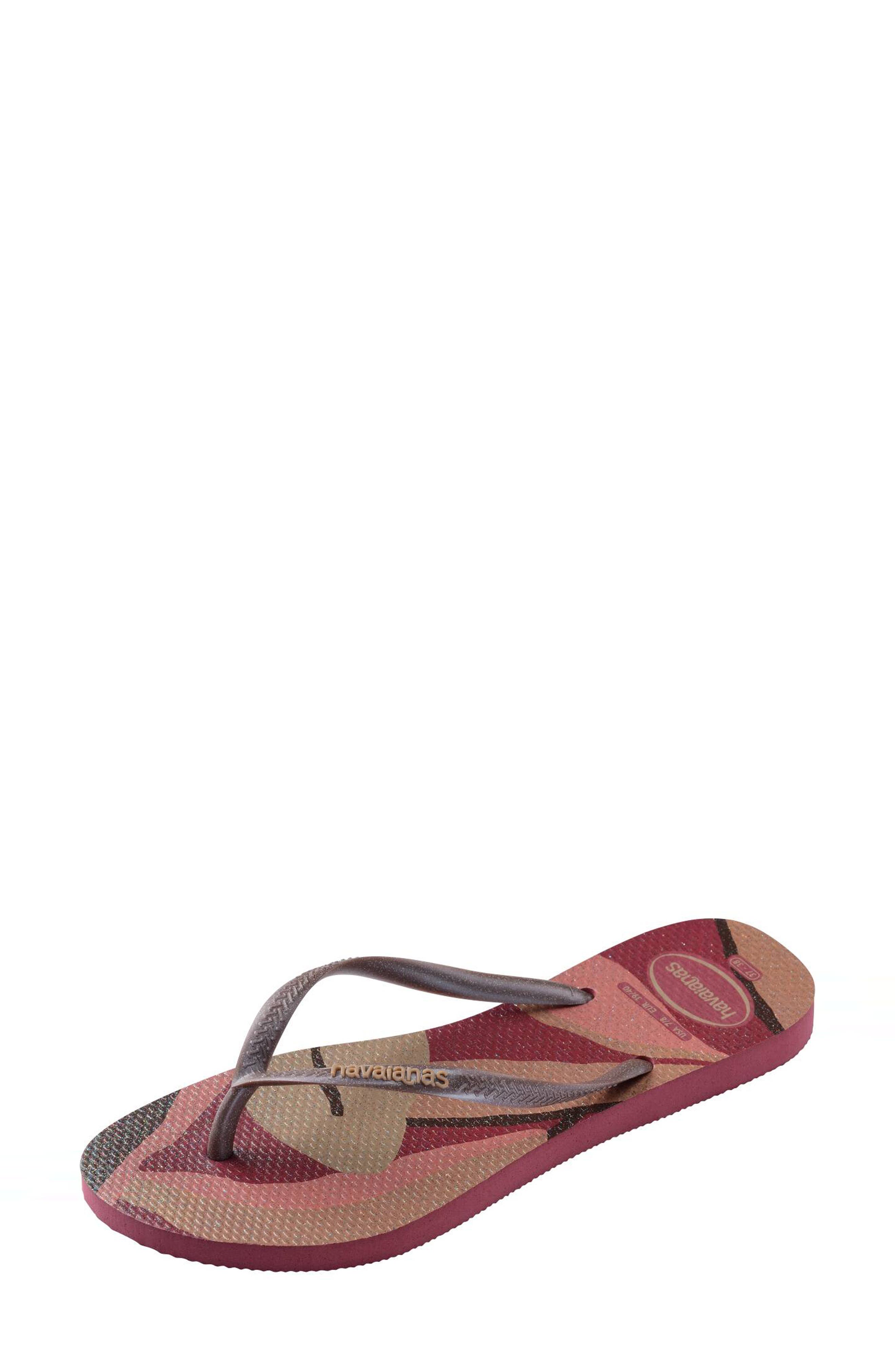 Slim Palette Flip Flop, Alternate, color, AMARANTH