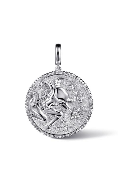 Bujukan Zodiac Sterling Silver & White Sapphire Medallion