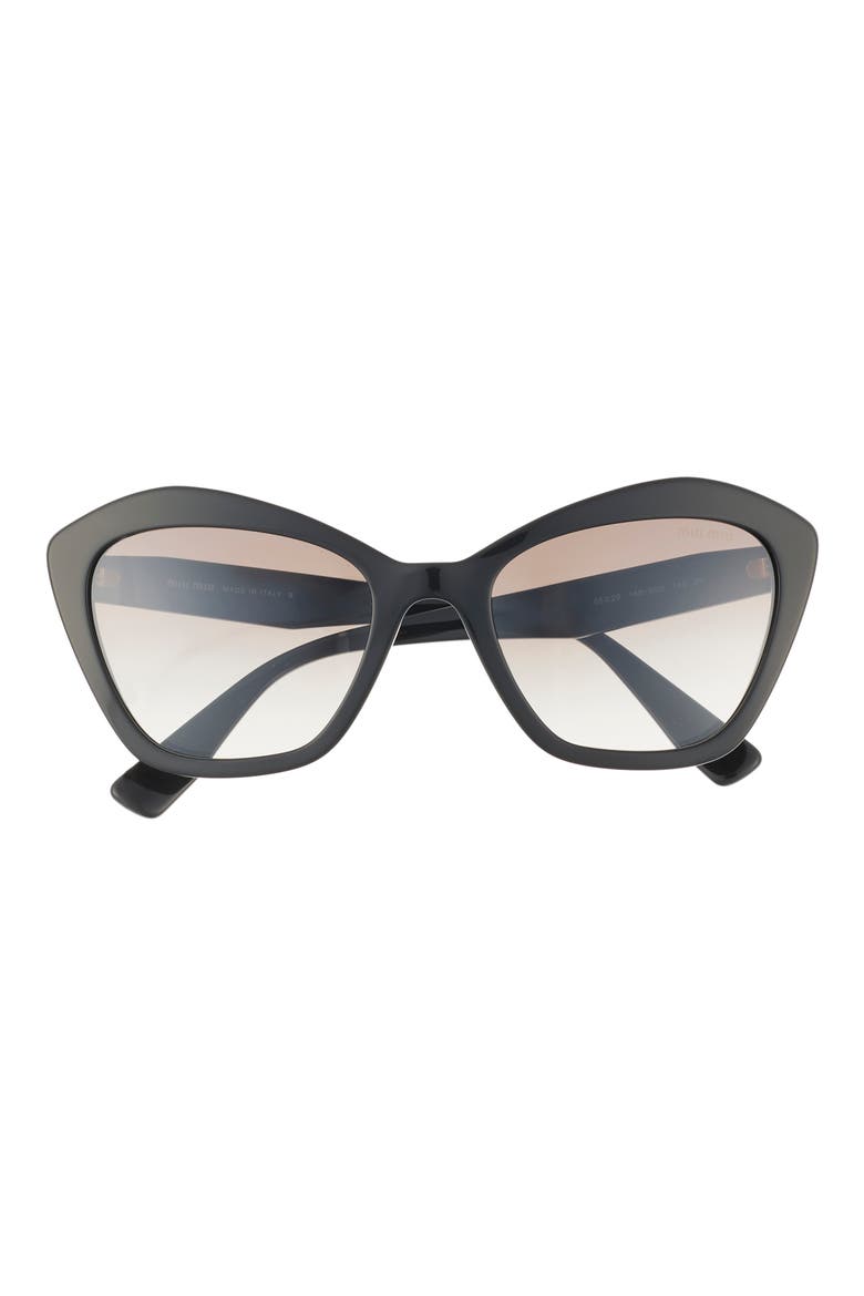 Logo 55mm Tinted Irregular Sunglasses, Main, color, BLACK