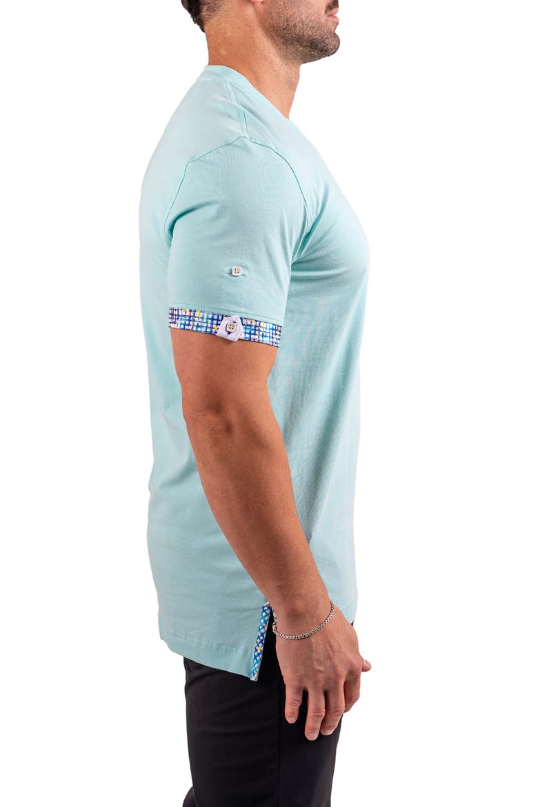 Vivaldi Pastel Green V-Neck Cotton T-Shirt, Alternate, color, GREEN