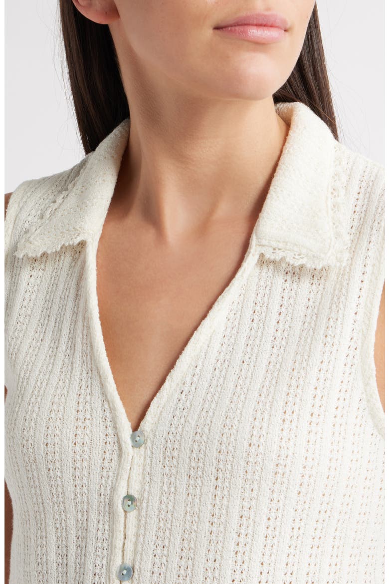 Knit V-Neck Sweater Vest, Alternate, color, VINTAGE IVORY