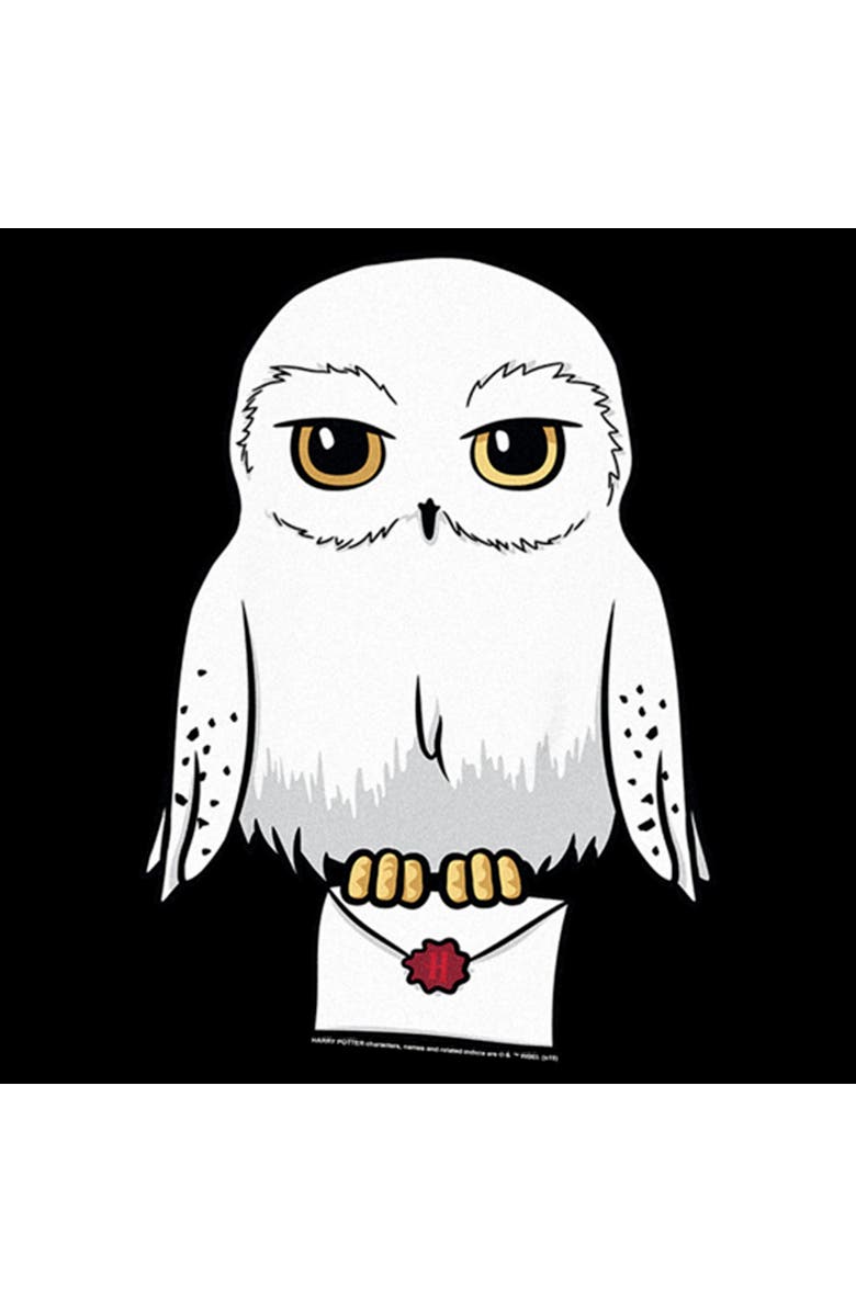 HARRY POTTER Girl
s Harry Potter Cute Cartoon Hedwig Letter Graphic T-Shirt, Alternate, color, Black