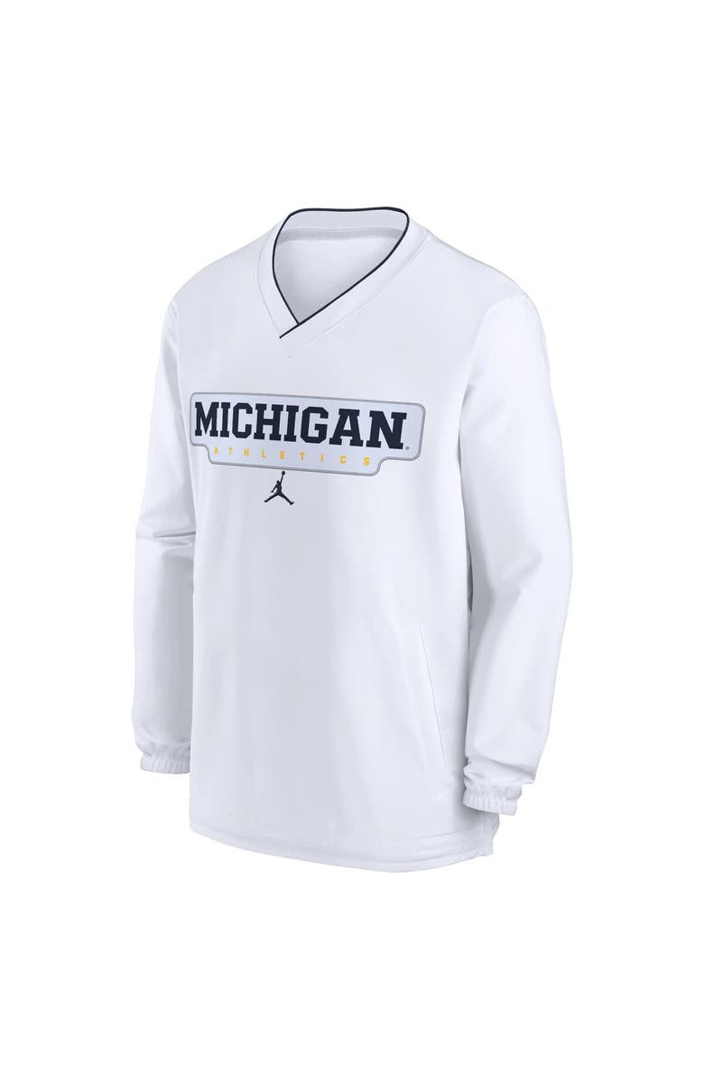 Jordan Brand Men's Jordan Brand White Michigan Wolverines 2024 Sideline Pullover Windshirt, Alternate, color, White