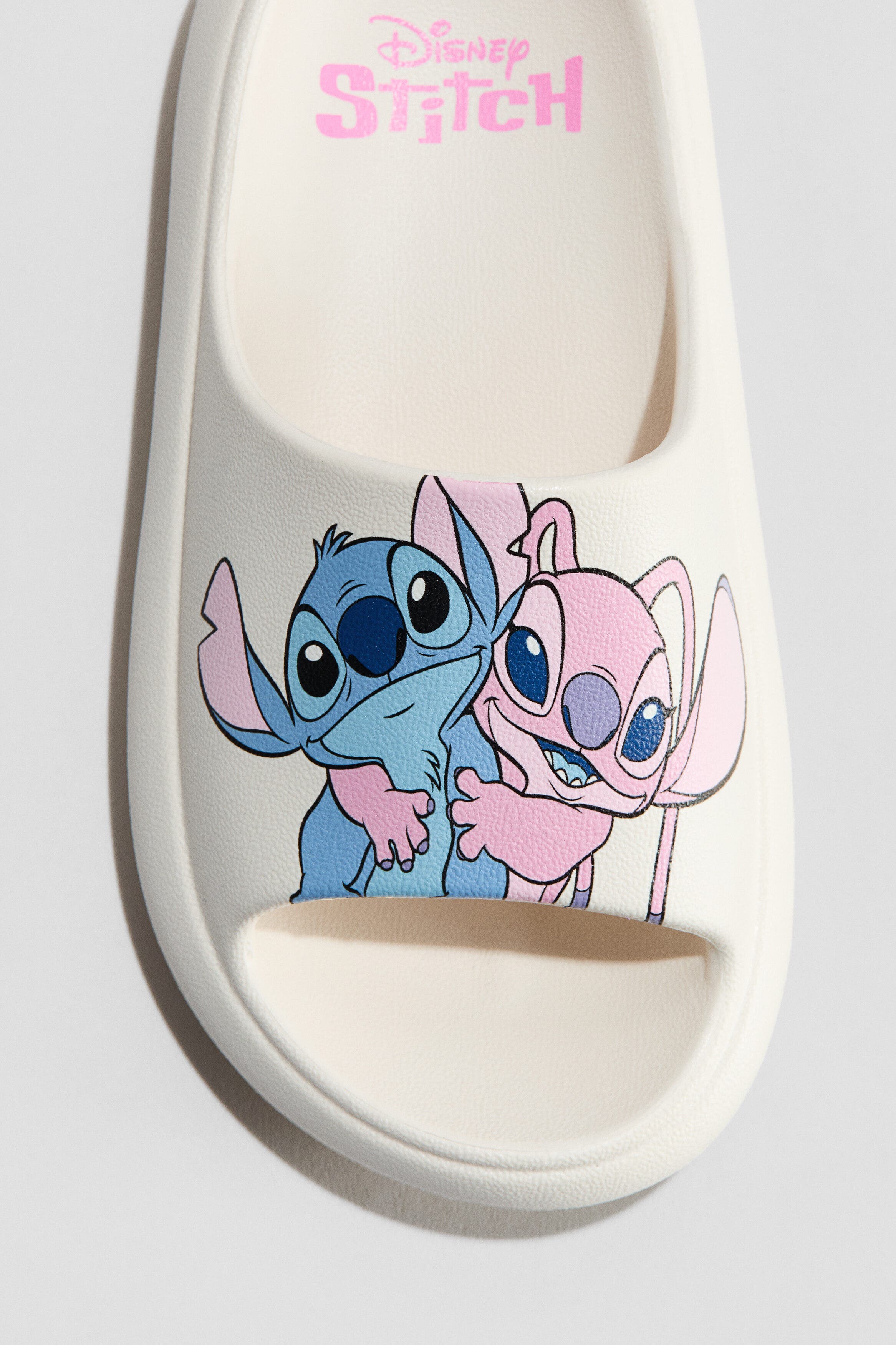 H&M Molded pool slide shoes, Alternate, color, Cream/Lilo & Stitch