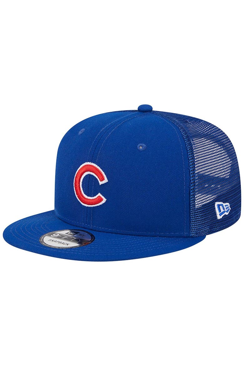 Men's New Era Royal Chicago Cubs Team Color Trucker 9FIFTY Snapback Hat, Main, color, Royal