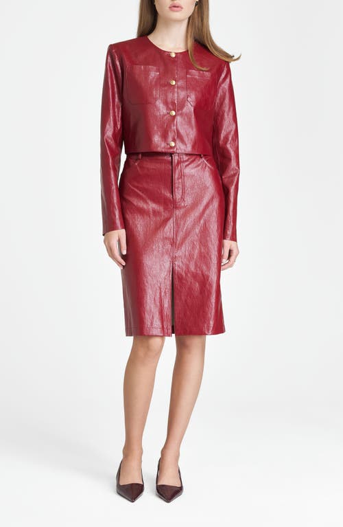 Wayf Margaux Faux Leather Crop Jacket