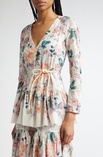 Zimmermann Acacia Long Sleeve Tiered Maxi Dress | Nordstrom