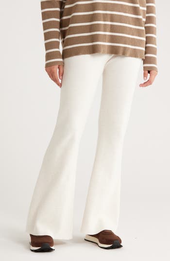Splendid X @cellajaneblog Sweater Knit Flare Pants In White