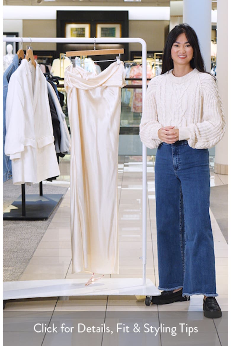 Beau Satin Drape Maxi Skirt video