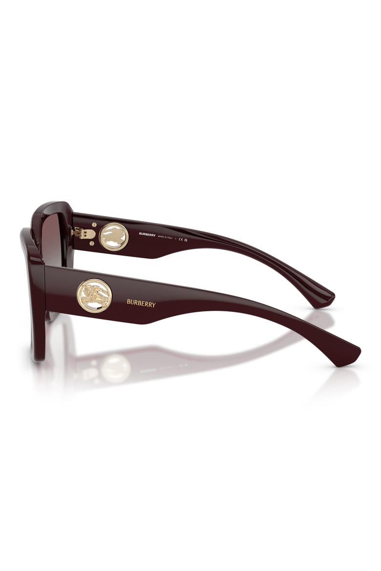 54mm Square Sunglasses, Alternate, color, BORDEAUX / GREY GRADIENT