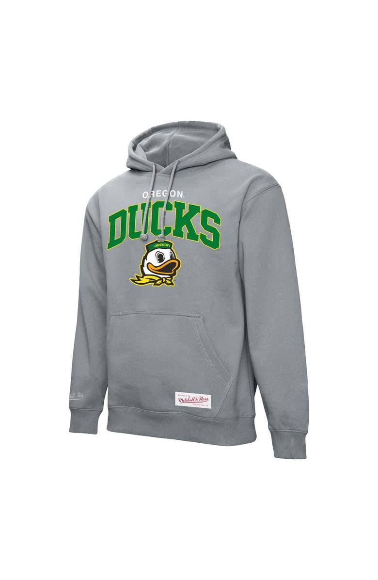 Mitchell & Ness Men's Mitchell & Ness  Heather Gray Oregon Ducks Classic Arch Pullover Hoodie, Alternate, color, Heather Gray