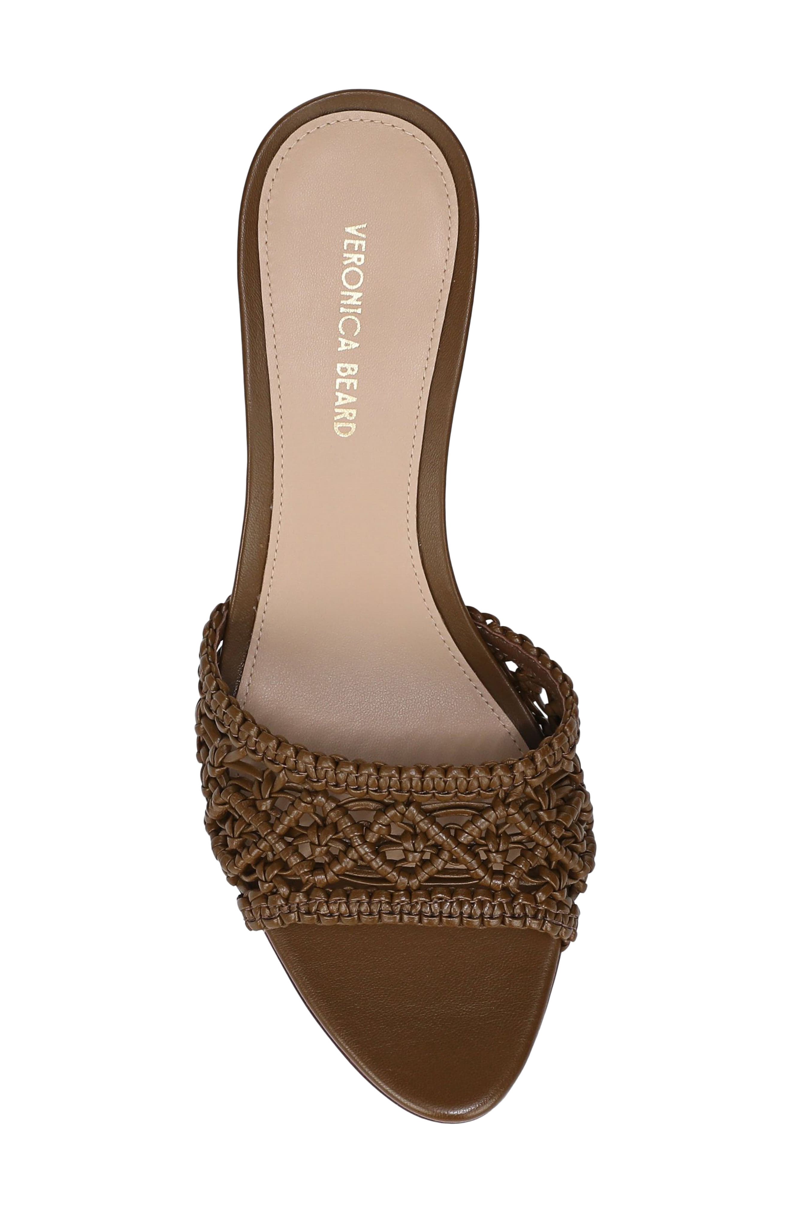 Veronica Beard Tia Macramé Slide Sandal, Alternate, color, Chestnut