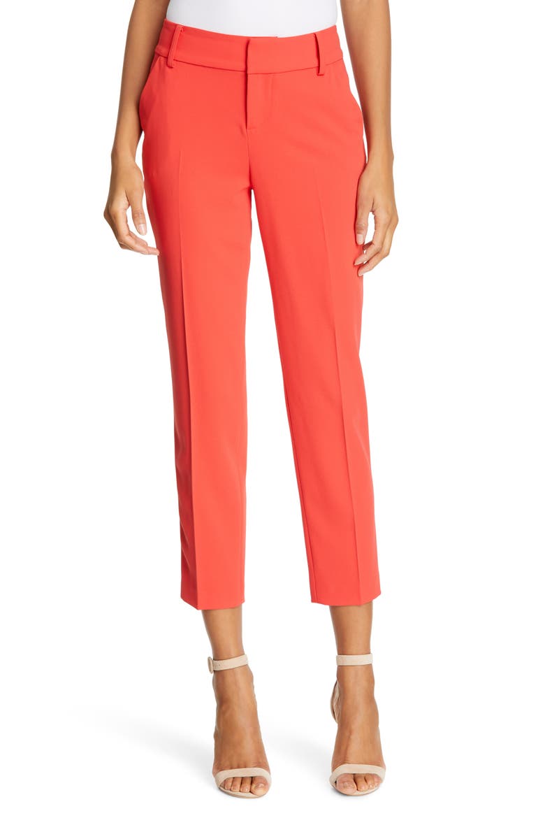 Stacey Slim Trousers, Main, color, BRIGHT POPPY