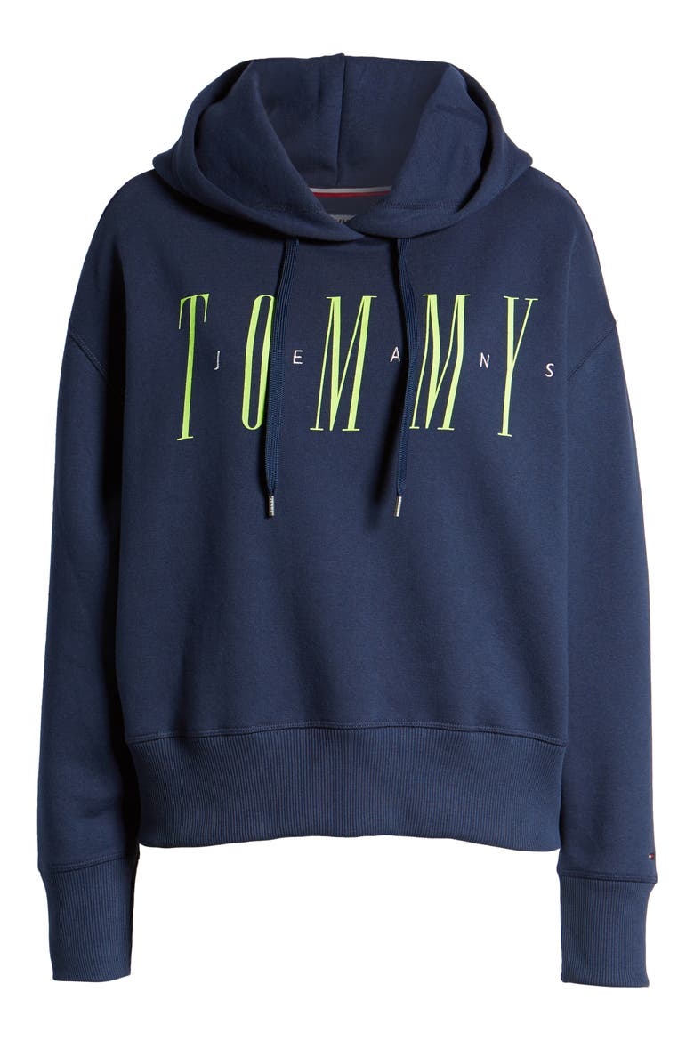 Essential Logo Hoodie, Alternate, color, BLACK IRIS