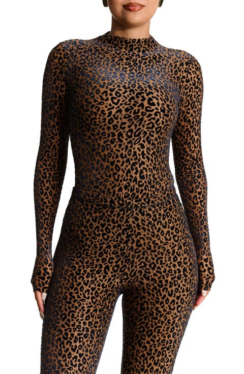 Burnout Velvet Long Sleeve Bodysuit