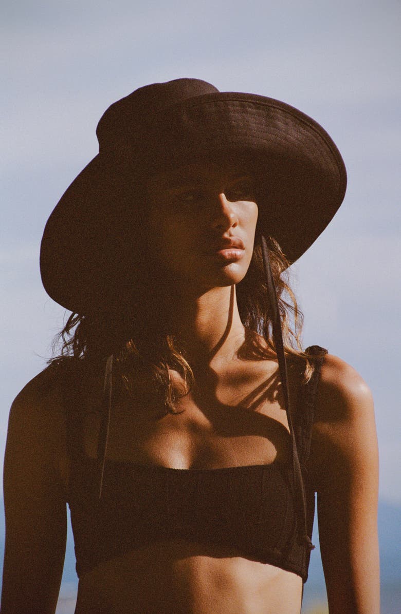 Lack of Color Holiday Cotton Canvas Bucket Hat, Alternate, color, Black