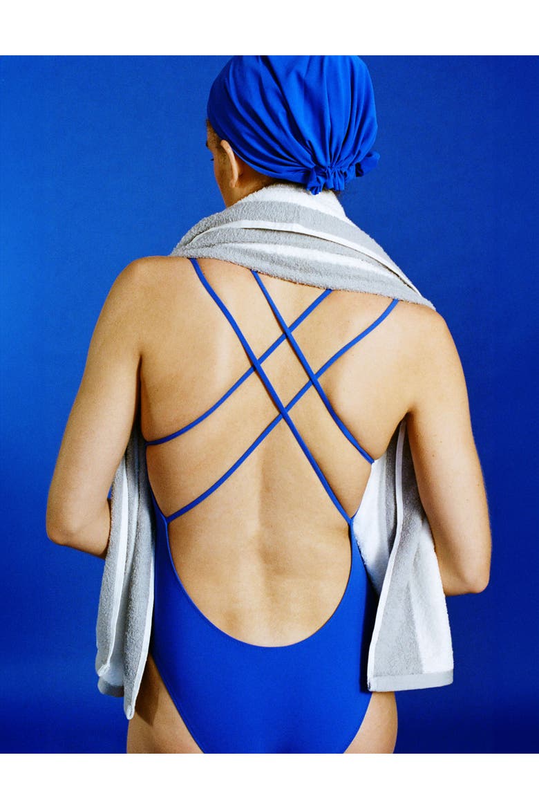Tilly Swim Hat, Alternate, color, Azure