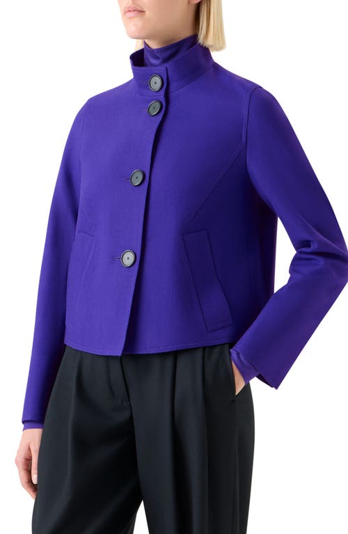 Akris Punto Wool Blend Felt Jacket In Blue