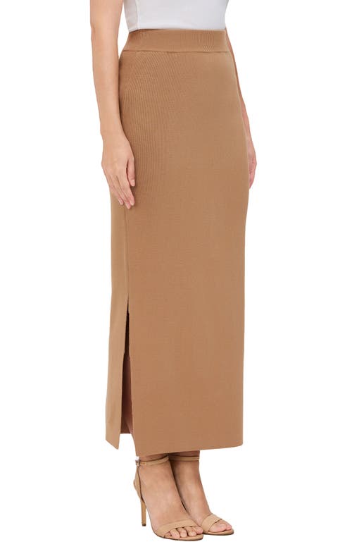 Kimi & Kai Side Slit Knit Maxi Skirt In Gold